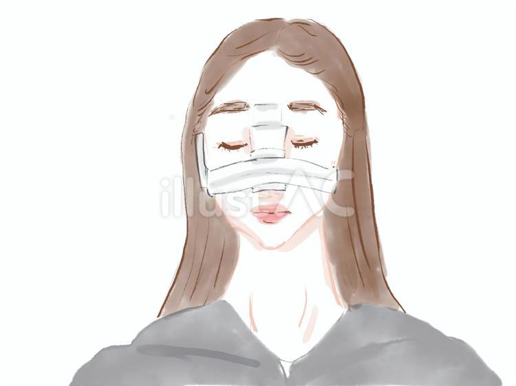 鼻整形 ダウンタイム 美容整形後 鼻整形 ダウンタイム 美容整形後 整形,ダウンタイム,鼻整形のイラスト素材