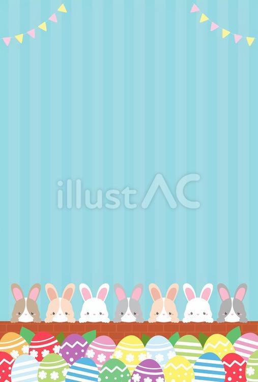 イースターエッグとイースターバニー11 春,イースター,イースターエッグのイラスト素材