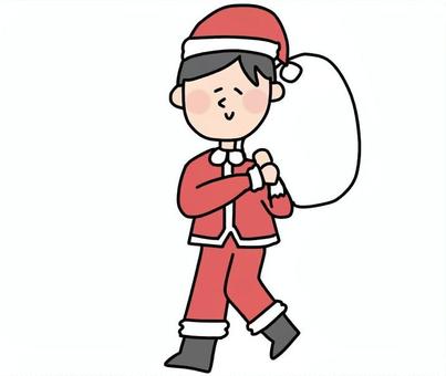 サンタクロースのコスプレをする男性