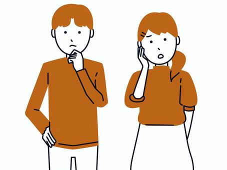夫婦 不安 疑問 イラスト 夫婦 不安 疑問 イラスト 夫婦,疑問,不安,悩み,ポイント,男女,カップル,男性,女性,母親のイラスト素材