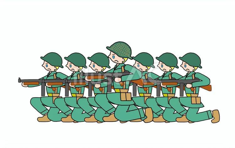 射撃姿勢の米軍部隊 米兵,米軍,アメリカ兵のイラスト素材