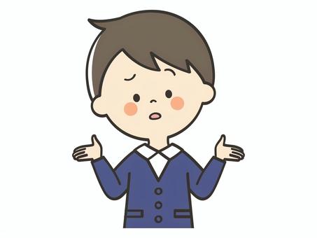 疑問に思う男の子 わからない,疑問,謎,はてな,迷う,悩む,困る,男の子,小学生,小学校のイラスト素材