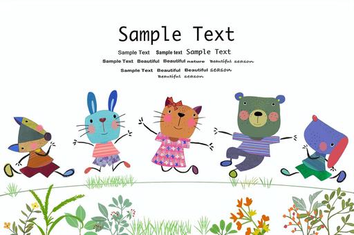 Illustration, plant, animal, postcard, 