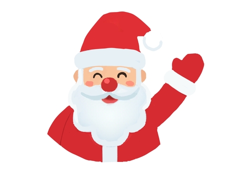 笑顔で手を振るサンタクロース サンタクロース,サンタ,クリスマス,冬,人物,透過,おじいさん,白髪,白髭,人のイラスト素材