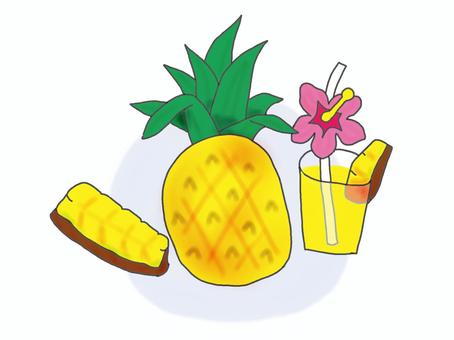 Illustration, pineapple, tropical, summer, 