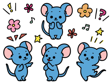 ちっちゃいネズミ（カラー） ネズミ,マウス,生き物,動物,哺乳類,キャラクター,こども,シンプル,かわいい,優しいのイラスト素材