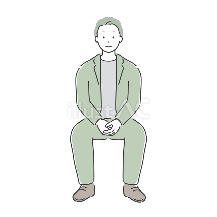 座っているスーツの男性 男性,人物,若いのイラスト素材
