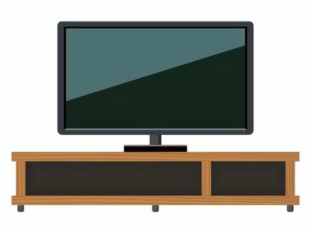 液晶テレビとテレビ台のイラスト テレビ台,ローボード,ロータイプ,テレビ,液晶,tv,キャビネット,室内,ライフスタイル,薄型のイラスト素材
