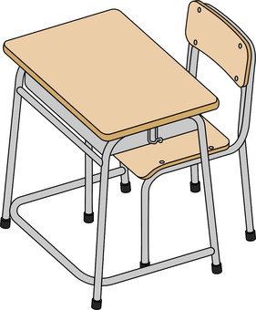 学校の机と椅子 机,椅子,学校,家具,教室,デスク,チェア,座席,腰掛け,スクールのイラスト素材