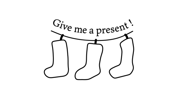 christmas2 クリスマス,線画,塗り絵,靴下,プレゼント,ベクター,シンプルのイラスト素材