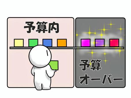 Illustration, budget, over budget, shopping, 