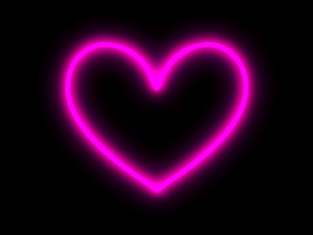 ピンクのネオン風ハート背景　透過あり ハート,ネオン,光,発光,輝き,蛍光,装飾,記号,シンプル,線のイラスト素材