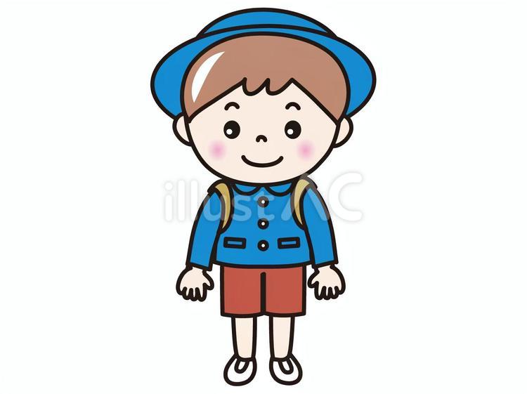 園児男子(制服） 人物,男の子,幼稚園児のイラスト素材