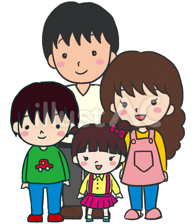 4人家族 4人家族,家族,集合のイラスト素材