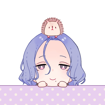 動物×男子 人物,男性,男の子,動物,ハリネズミ,ほくろ,口元,ロングヘア,センターパート,センター分けのイラスト素材