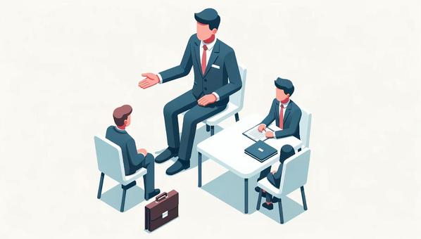 Illustration, businessman, meeting, conference, 