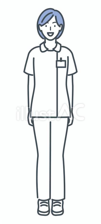 笑顔の看護師の全身イラスト