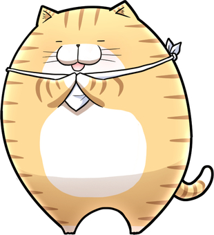 ごちそうさまネコ ネコ,動物,ペット,丸い,茶トラ,ゆるい,かわいい,ごちそうさまのイラスト素材