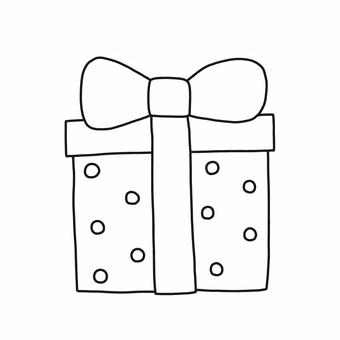 プレゼント プレゼント プレゼント,誕生日,クリスマス,モノトーン,塗り絵,可愛い,ゆるい,手描き,デコレーション,素材のイラスト素材