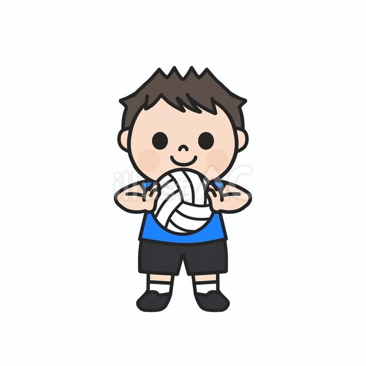 バレーボールを持って気合をいれる男の子4 バレーボール,ボール,バレー部のイラスト素材