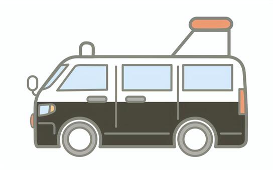 警察署のパトカーのアイコン 警察署,パトカー,事故処理車,白黒,緊急車両,事故処理,事故,アイコン,イラストのイラスト素材