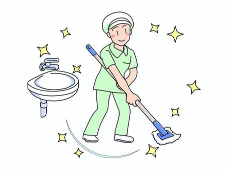 清掃の仕事をする女性 清掃の仕事をする女性 清掃,仕事,クリーン,キラキラ,ピカピカ,作業,労働,イキイキ,笑顔,働くのイラスト素材