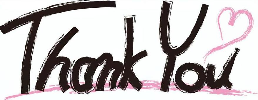 Thank you　文字 thankyou,ありがとう,文字,ハート,手書きのイラスト素材