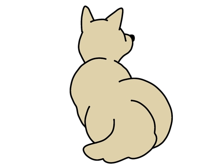 遠くを見つめる犬さん（茶） 犬,イヌ,動物,ペット,茶色,遠く,見つめる,後ろ姿,シンプル,かわいいのイラスト素材