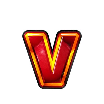 アルファベット小文字v 文字,ギラギラ,赤色,アルファベット,vのイラスト素材