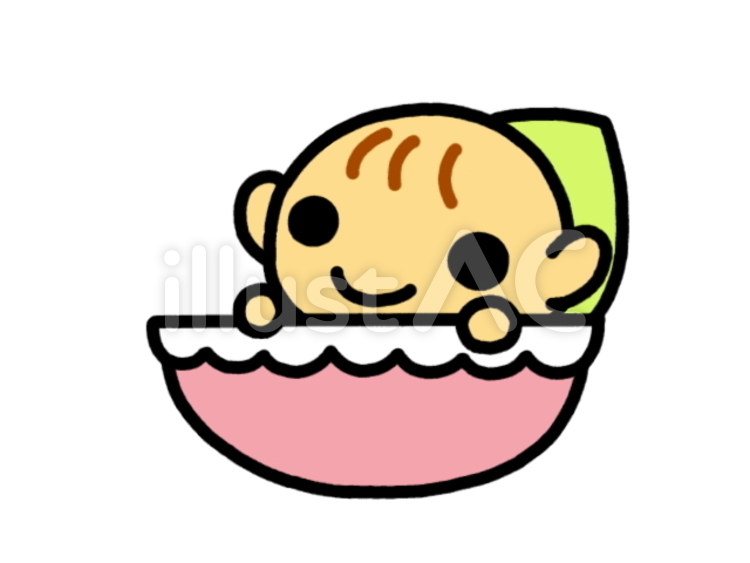 ゆりかごご機嫌　桃 赤ちゃん,ゆりかご,子育てのイラスト素材