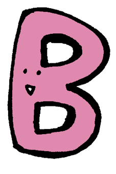 B アルファベット,b,ビタミンb,ビー,イニシャル,ローマ字,かわいい,ゆるい,コミカル,顔のイラスト素材