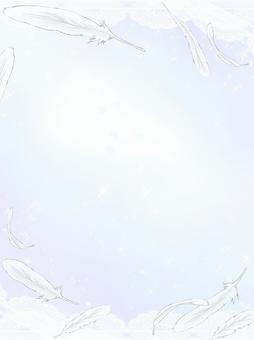 白い羽とレースのキラキラ背景 背景,壁紙,ポストカード,メッセージカード,白い羽,羽,白,ホワイト,キラlキラ,レースのイラスト素材