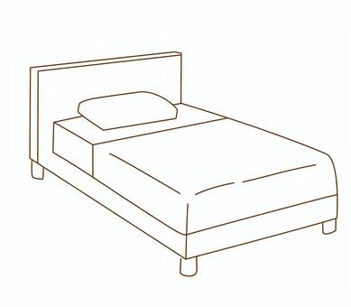 ベッドのラインアート ベッド,新生活,家具,家電,生活必需品,部屋,インテリア,一人暮らし,モノクロ,かわいいのイラスト素材