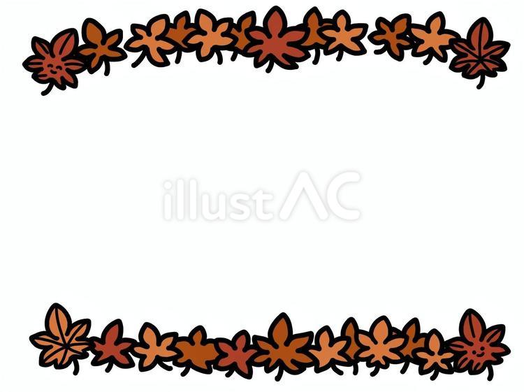 もみじのカラーフレーム もみじ,紅葉,落ち葉のイラスト素材