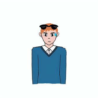 チンピラ汗 チンピラ,ゴロツキ,汗,焦る,困った,サングラス,金髪のイラスト素材