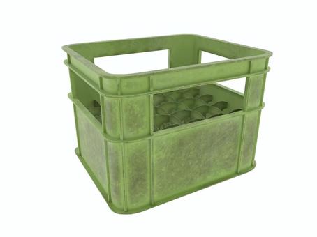 緑色の汚れたケース ビールケース,ケース,ビール箱,入れ物,3d,cg,緑,汚れのイラスト素材
