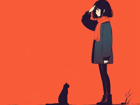 黒猫と少女の静かな対話
