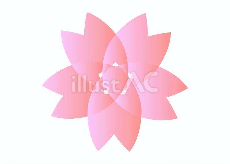 ピンクのグラデーションの桜の花のアイコン 桜,花,アイコンのイラスト素材