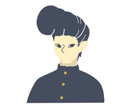 リーゼントの学生 リーゼント,学生,男,学ラン,昭和のイラスト素材