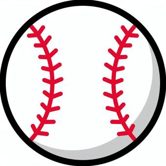 白の野球ボールです。 丸,スポーツ,野球,ボール,シンプル,硬式,軟式,ソフト,規格,サイズのイラスト素材