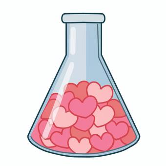ハートが入ったフラスコ フラスコ,ハート,ピンク,かわいい,シンプルのイラスト素材