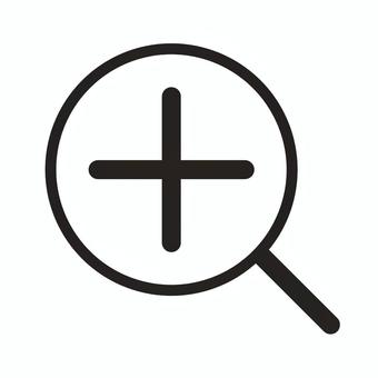 拡大マーク（黒） 拡大,ズーム,プラス,虫眼鏡,拡大マーク,アイコン,シンプル,ボタン,黒,角丸のイラスト素材