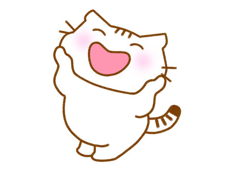 A happy white cat, , JPG and PNG