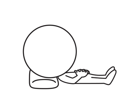 枕で快眠 枕で快眠 棒人間,枕,線画,シンプル,ゆるいのイラスト素材