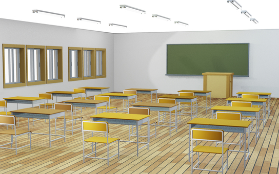 教室 教室,学校,クラス,塾,教育,スクール,授業,教場,組,席のイラスト素材