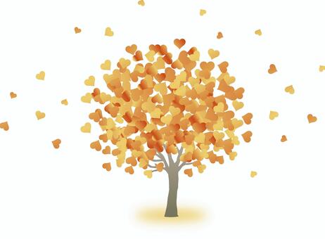 ハートの木 木,ハート,四季,季節,やさしい,グラデーション,カラフル,秋のイラスト素材