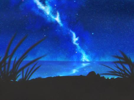 Starry sky sea, JPG Starry sky sea, sea, starry sky, star, JPG