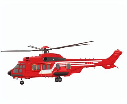 消防ヘリ　リアル① 消防,リアル,ヘリ,赤,飛ぶ,災害,横,乗り物のイラスト素材