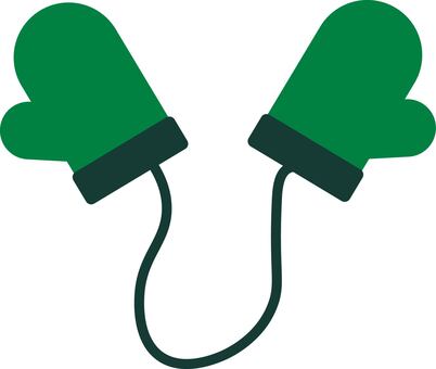 手袋＿緑 手袋,衣服,冬,防寒,毛糸,可愛い,緑のイラスト素材