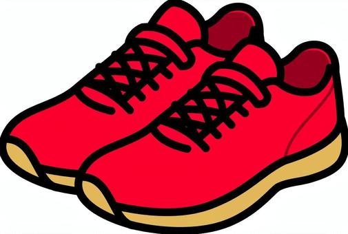 赤の室内シューズです。 室内,運動,シューズ,シンプル,靴,スポーツ,トレーニング,体育館,インドア,フィットネスのイラスト素材